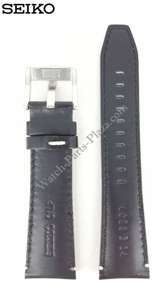 Watch Band Seiko Prospex SUN053P1 Black Leather Strap L0E8 B 24 mm 5M85 - 0AE0 - Watch Plaza