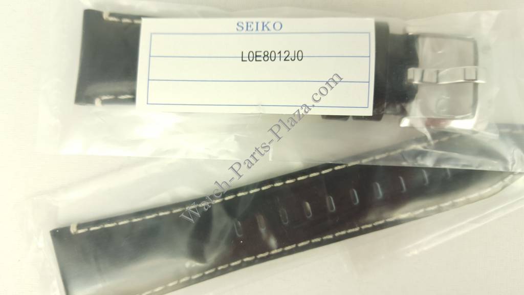 Watch Band Seiko Prospex SUN053P1 Black Leather Strap L0E8 B 24 mm 5M85 - 0AE0 - Watch Plaza