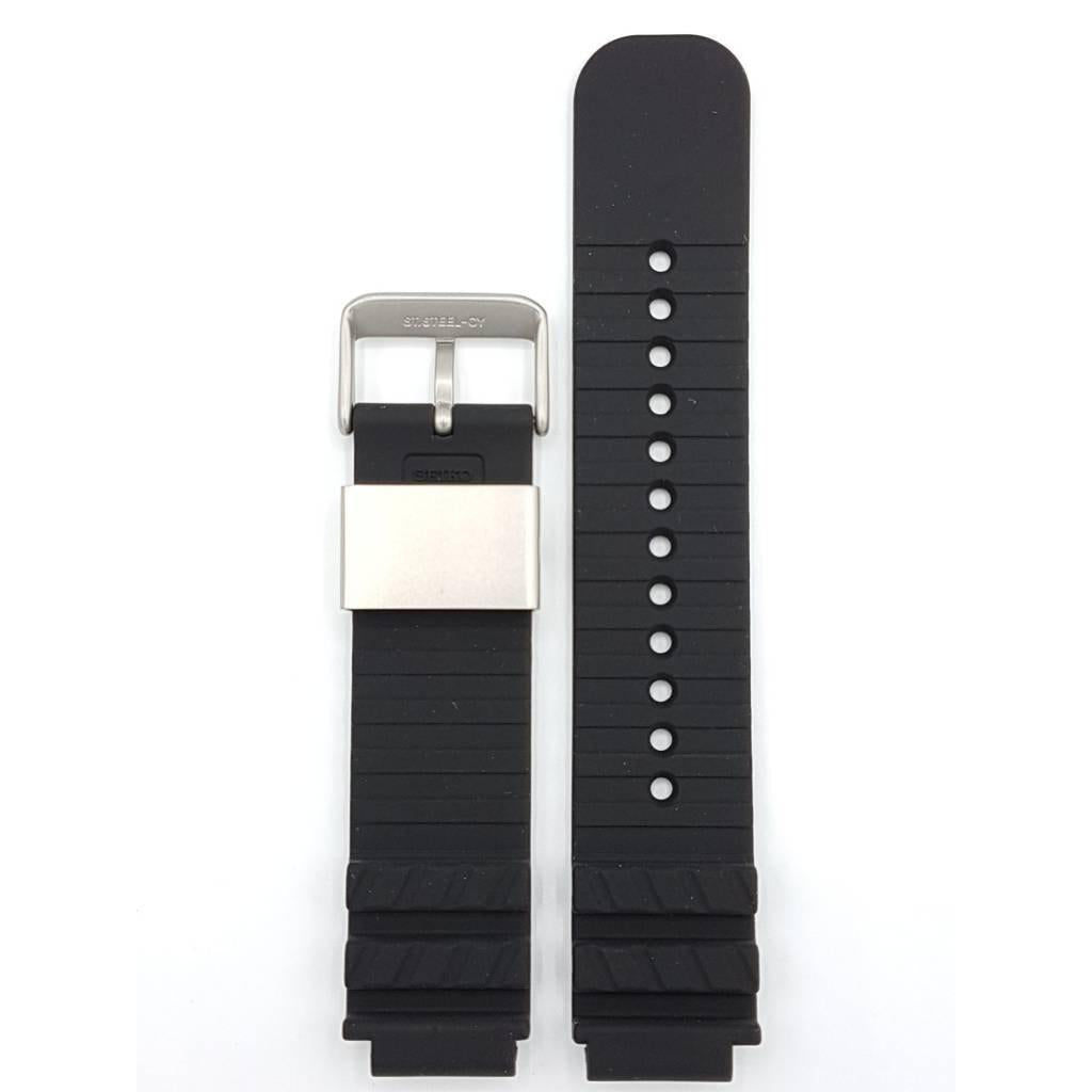 Watch Band Seiko Scuba Diver SBEE001 SBEE002 Black Strap CY 17mm 7N36 - 0AG0 - Watch Plaza