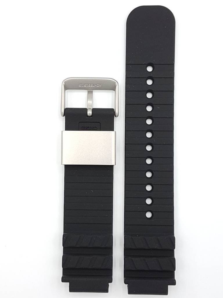 Watch Band Seiko Scuba Diver SBEE001 SBEE002 Black Strap CY 17mm 7N36 - 0AG0 - Watch Plaza