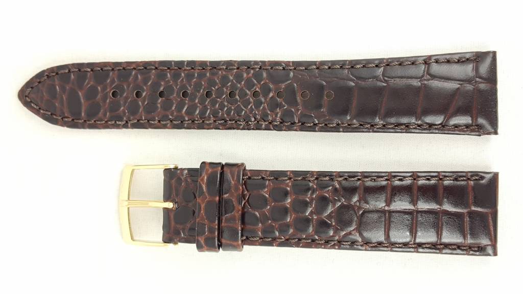 Watch band Seiko SMY110 Brown leather strap 4A0V1 B 20mm gold clasp 5M63 - 0AF0 - Watch Plaza