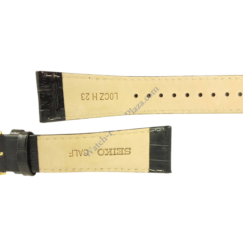 Watch Band Seiko Solar SUP880P1 Black Leather Strap 23mm LOCZ V115 - 0BC0 - Watch Plaza