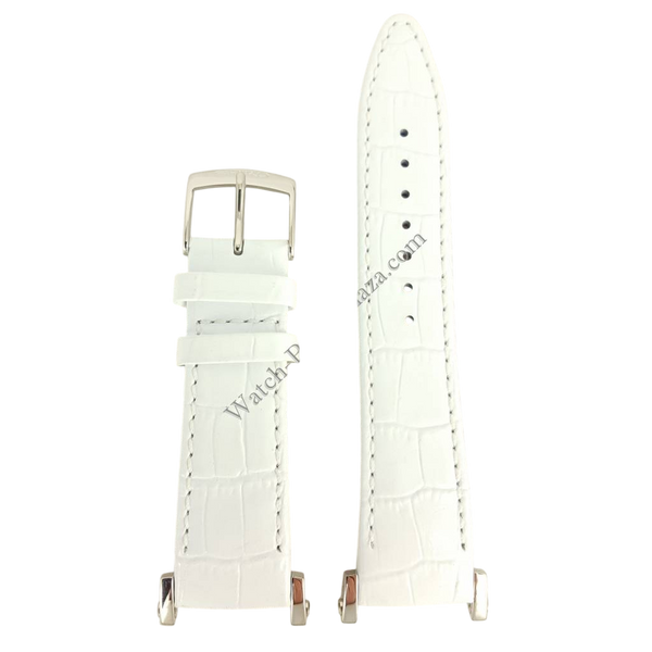 Watch Band Seiko Sportura Ladies SND889P1 White Leather Strap 7T92 - 0HP0 20mm - Watch Plaza