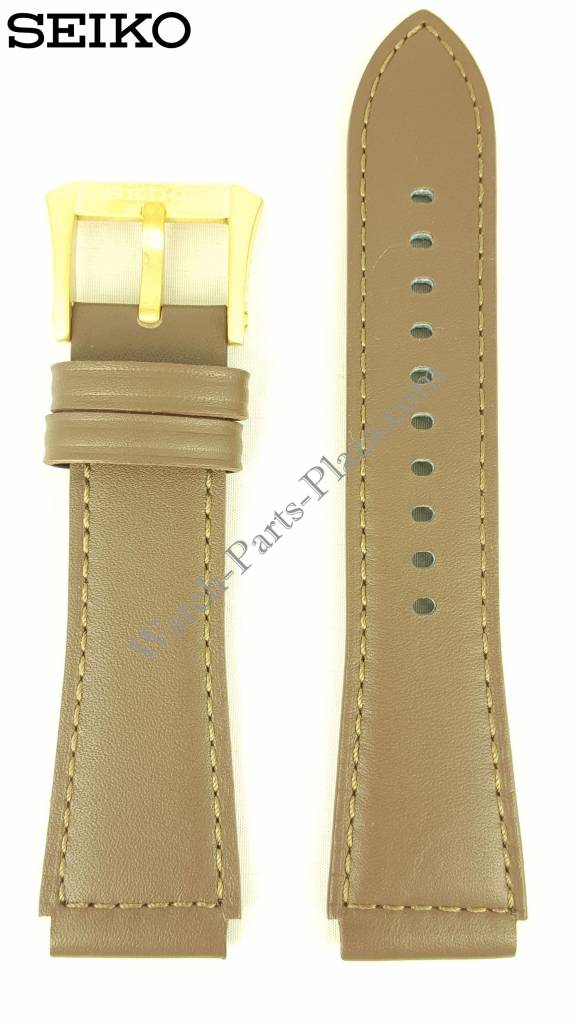 Watch Band Seiko SRP580 Prospex Limited brown leather strap L0CW B 22 mm - Watch Plaza