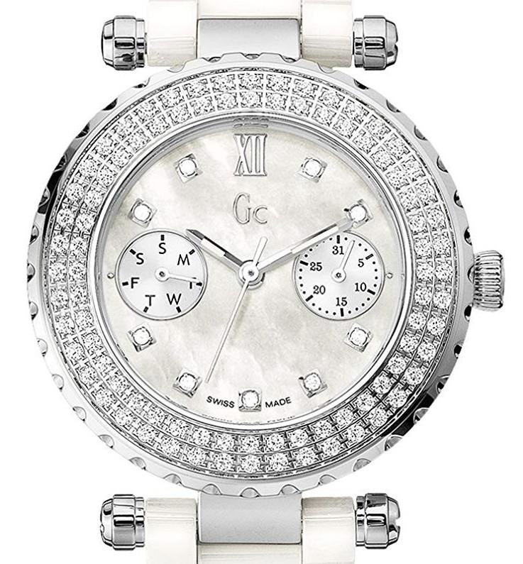 Watch Guess Collection A28101L1 Diver Chic 97 white ceramic - Swiss Made - Precious series - Watch Plaza