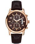 Watch Guess Exec W0076G4 chronograph watch men's rosé 44mm brown croco leather strap - Watch Plaza