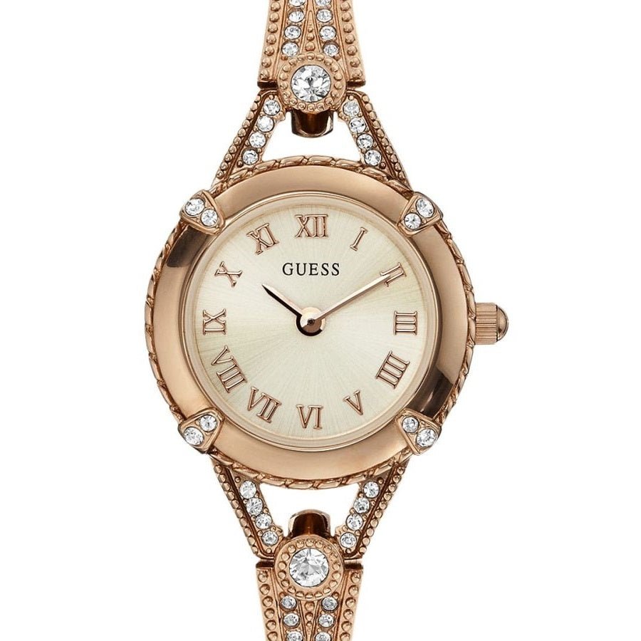 Watch Guess W0135L3 Angelic ladies watch rose colored 22mm steel Zirconia crystals - Watch Plaza