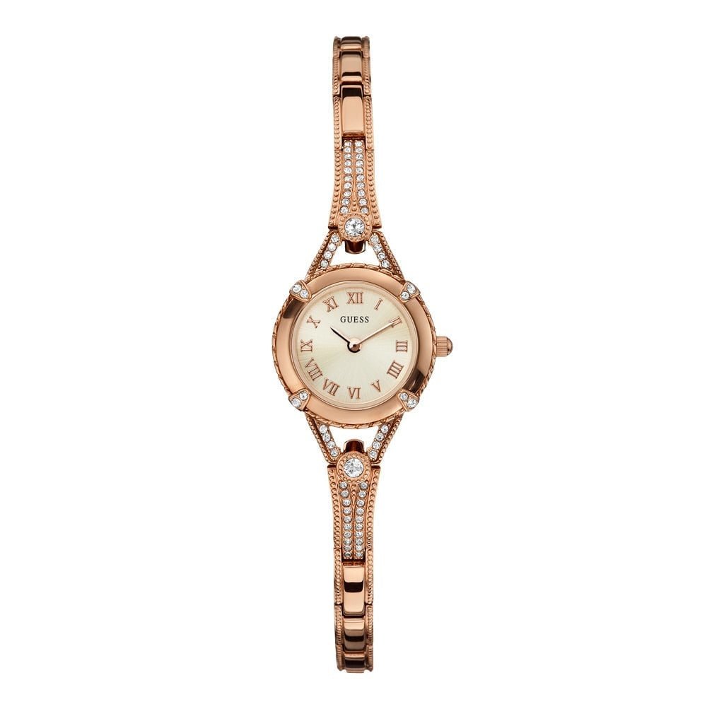 Watch Guess W0135L3 Angelic ladies watch rose colored 22mm steel Zirconia crystals - Watch Plaza