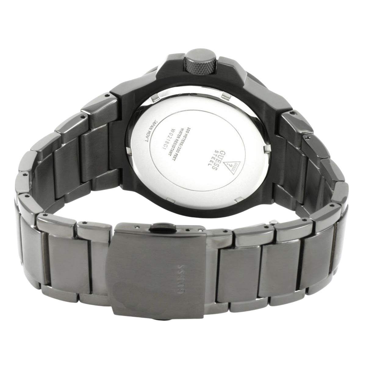 Watch Guess W0218G1 Rigor analogue steel men's watch dark gray 45mm Gunmetal Gray - Watch Plaza