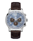 Watch Guess W0380G6 Horizon chronograph watch men 45mm brown croco leather strap - Watch Plaza