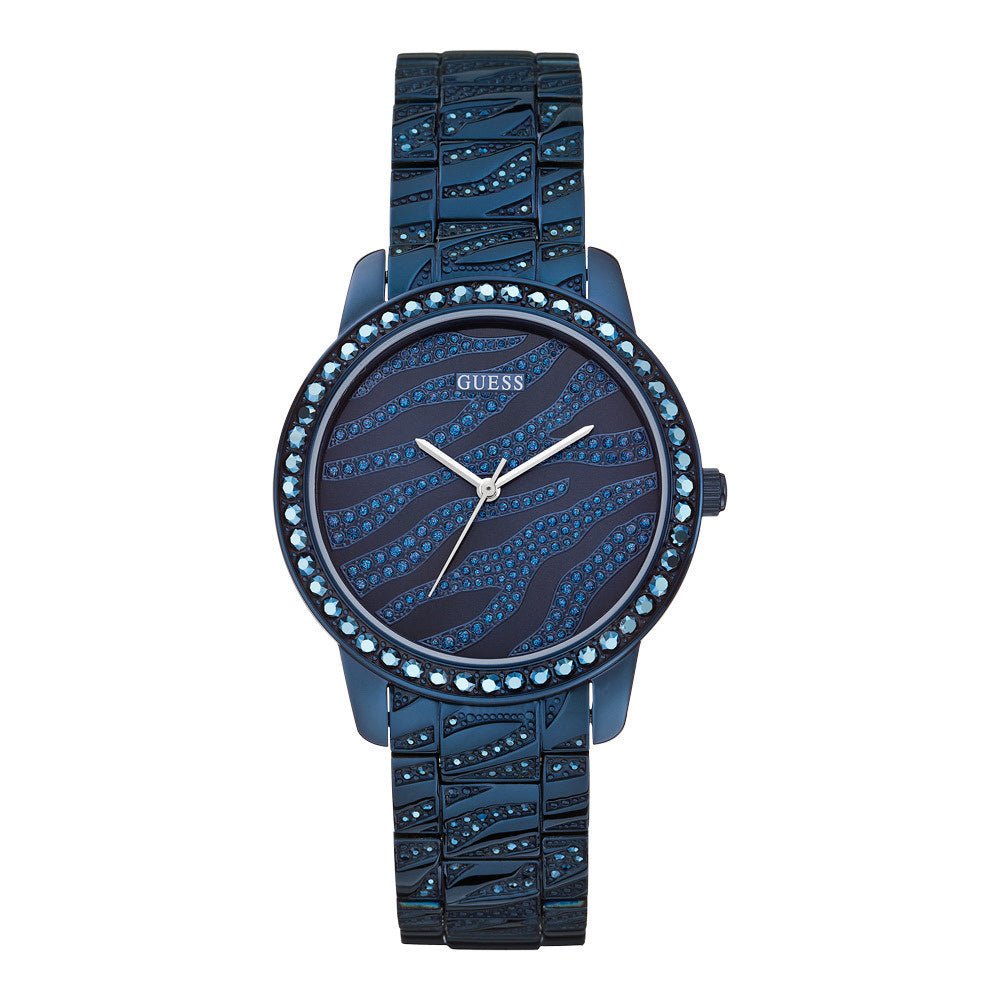 Watch Guess W0502L4 Indulge analogue ladies watch blue 36mm steel - Iconic Blue - Watch Plaza