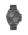 Watch Guess W0659G3 Viper analog men's watch dark gray 46mm leather strap - Watch Plaza