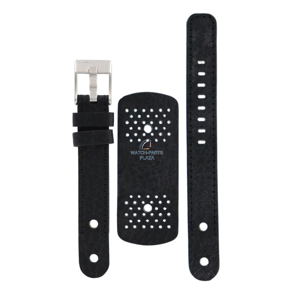 Watch Strap Diesel DZ2056 black cuff leather band 16mm genuine - Watch Plaza