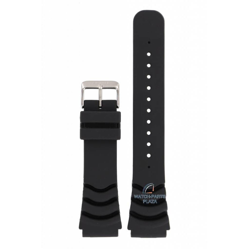 Watch band black rubber 22mm for Seiko 4R36 7S36 Sports Diver