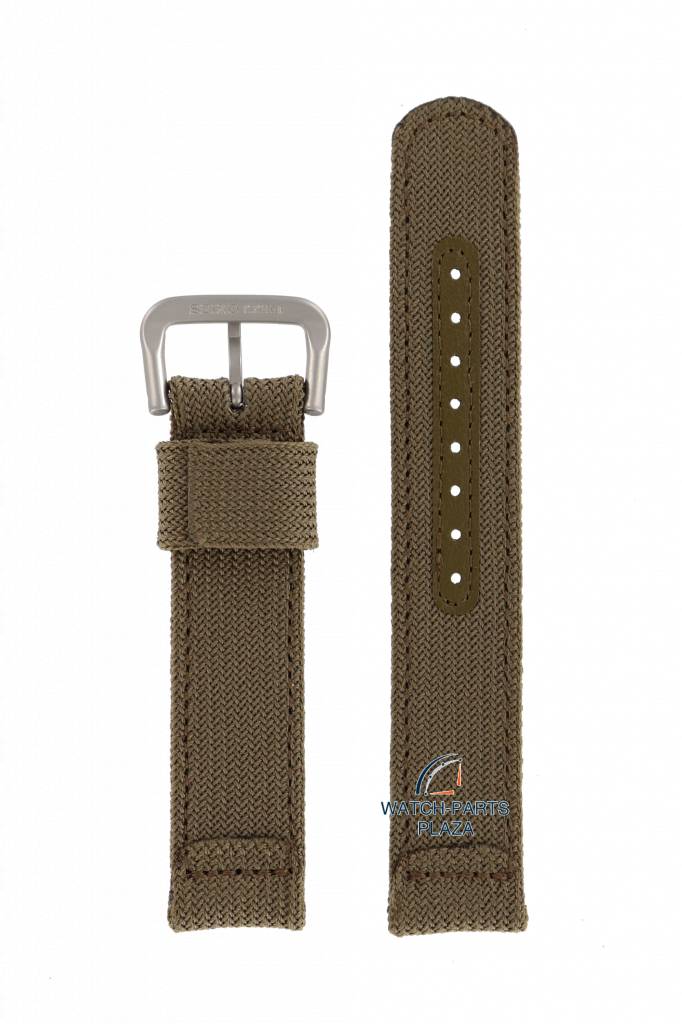 Watch Strap for Seiko 7S26 - 3060, 00D0 Canvas Military Band 18mm SNX431 Green Nylon 4HA6JB - Watch Plaza