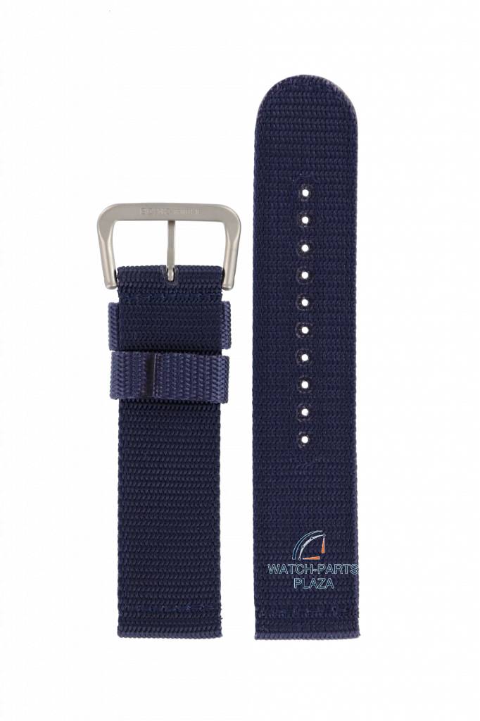 Watch Strap for Seiko 7S36 - 03J0 Blue Canvas Military Band 22mm SNZG11 4A215JL Nylon - Watch Plaza