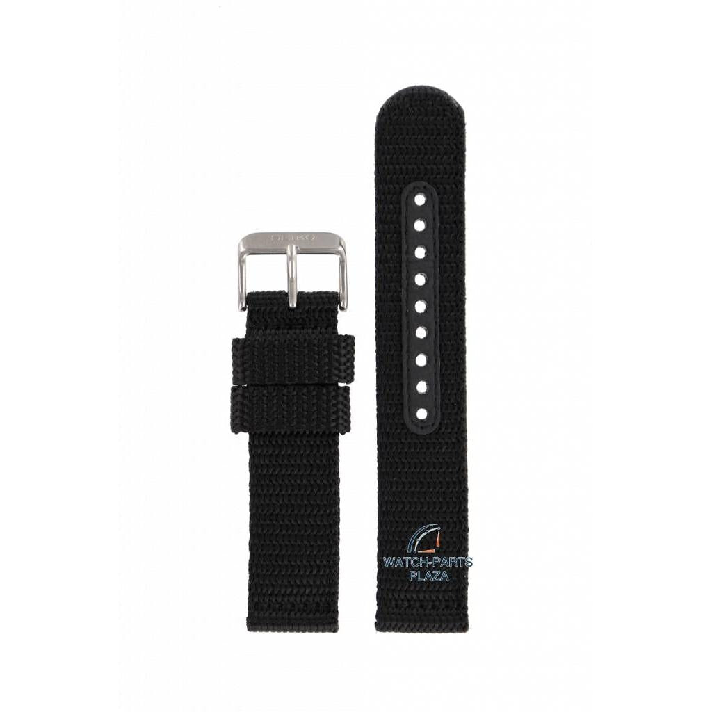 Watch Strap for Seiko 7T92 / 7T94 Black Nylon Military Band 20mm 4KC8JZ 0CX0, 0DX0, 0FD0 - Watch Plaza