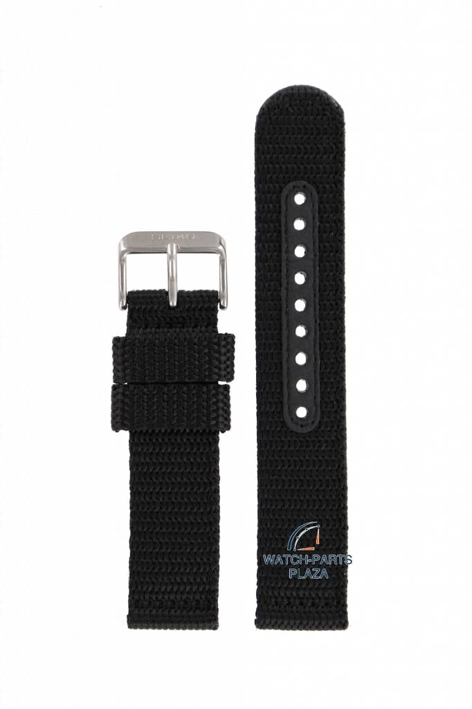 Watch Strap for Seiko 7T92 / 7T94 Black Nylon Military Band 20mm 4KC8JZ 0CX0, 0DX0, 0FD0 - Watch Plaza