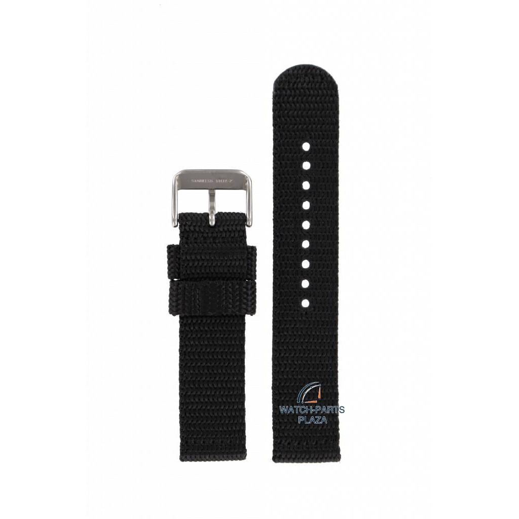 Watch Strap for Seiko 7T92 / 7T94 Black Nylon Military Band 20mm 4KC8JZ 0CX0, 0DX0, 0FD0 - Watch Plaza