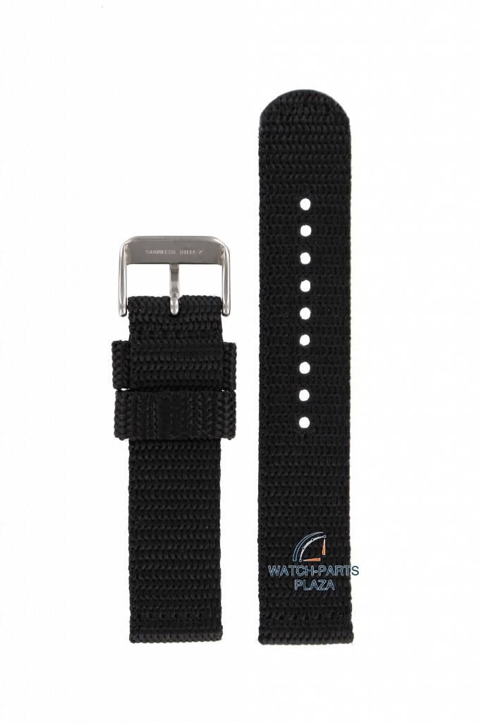 Watch Strap for Seiko 7T92 / 7T94 Black Nylon Military Band 20mm 4KC8JZ 0CX0, 0DX0, 0FD0 - Watch Plaza