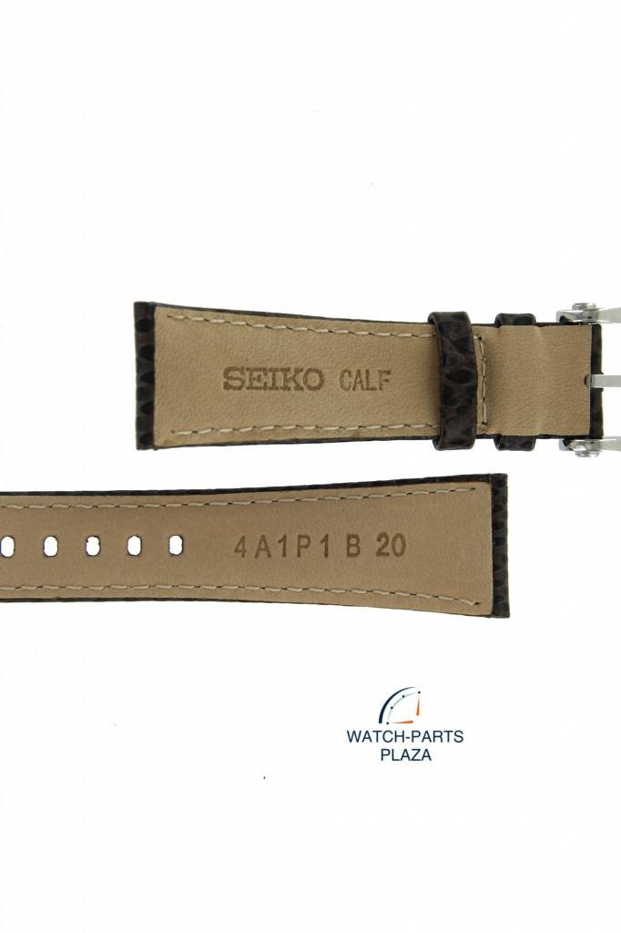 Watch Strap for Seiko SNDZ20P1 / 7T92 - 0KS0 Brown Leather Band 4A1P1 B 20 mm - Watch Plaza