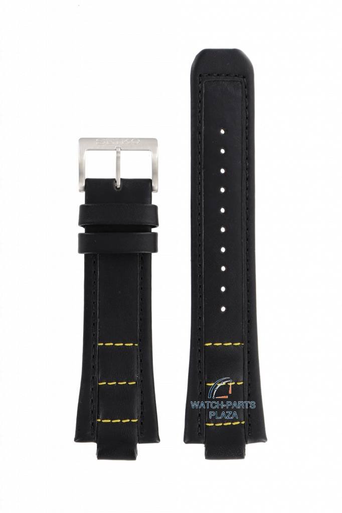 Watch Strap for Seiko SNJ023 Black & Yellow Band H024 - 00C0 Digi - Ana 12mm - Watch Plaza