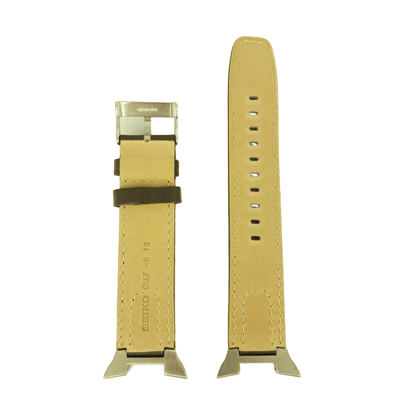 Watch Strap Seiko SNAA39 brown leather band 7T62 - 0GW0 13mm 4LC5JB - Watch Plaza