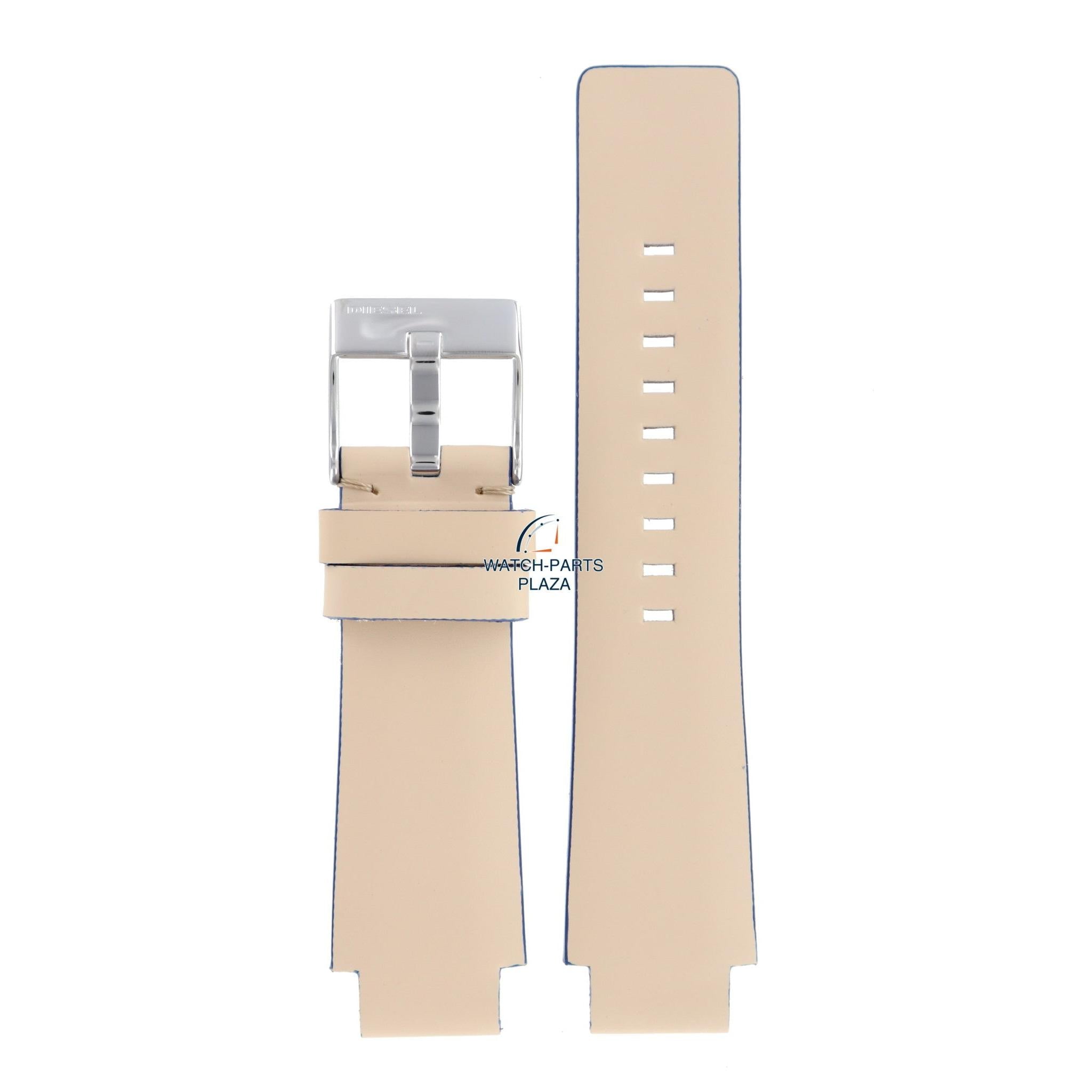 WatchBand Diesel DZ1048 cream leather strap 18mm original beige - Watch Plaza