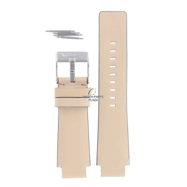 WatchBand Diesel DZ1048 cream leather strap 18mm original beige - Watch Plaza