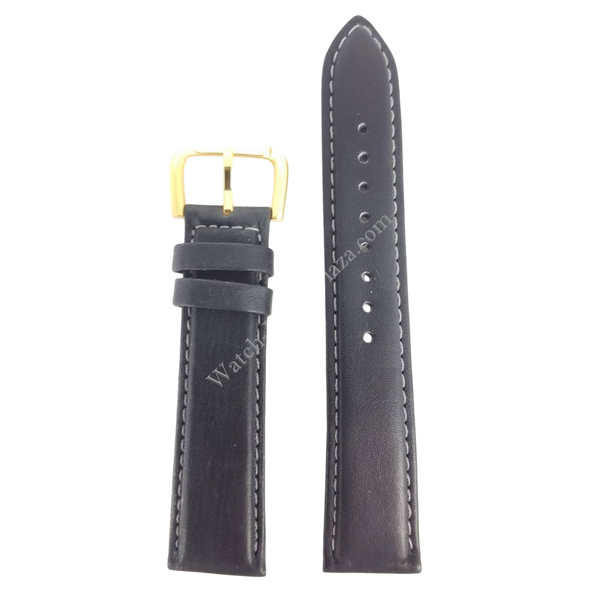 Watchband Seiko 5T32 7A40 / 7T32 7A50 Black leather strap 19mm BQA40G - Watch Plaza