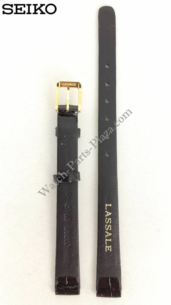 Watchband Seiko Lassale 2E50 - 5139 / 2F50 5709 black lizard leather 13mm WEA01G - Watch Plaza