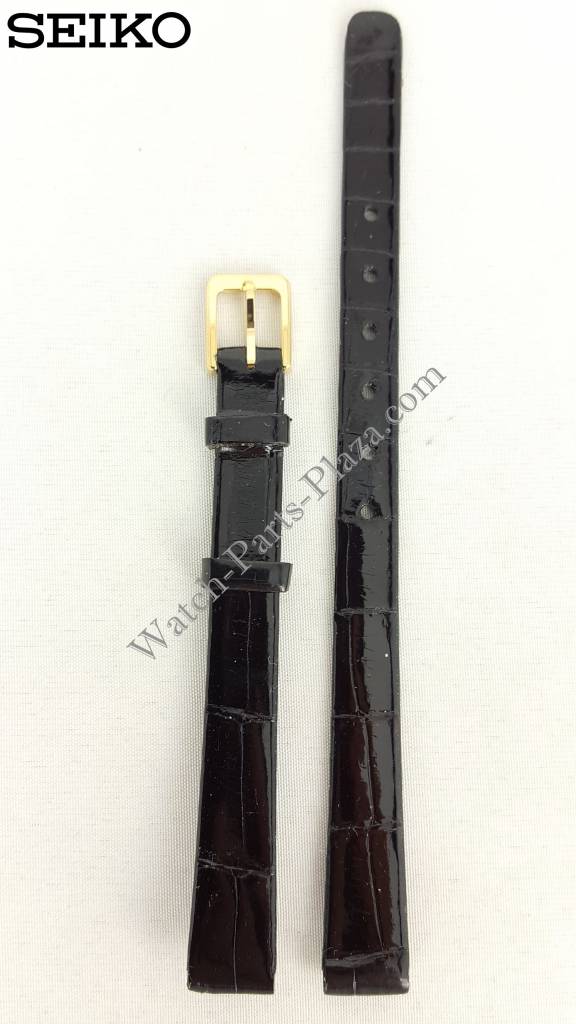 Watchband Seiko Lassale 2E50 - 5139 / 2F50 5709 black lizard leather 13mm WEA01G - Watch Plaza