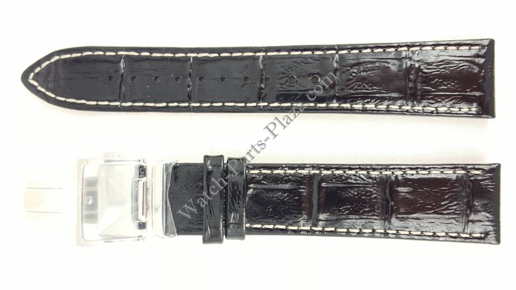 Watchband Seiko SNM007 / SNM025 Black Leather Strap - B 20mm 7S35 - 00A0 4K08JB - Watch Plaza