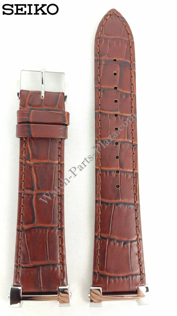 Watchband Seiko SPQ003P1 Conceptuel Series brown leather strap 5Y63 - 0AB0 14mm - Watch Plaza