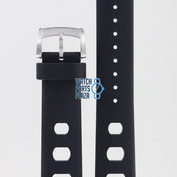 Zodiac ZO2203 Watch Band ZO - 2203 Black Silicone 20 mm Sea Dragon - Watch Plaza