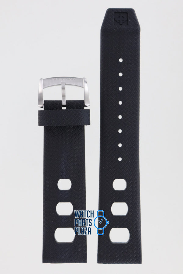 Zodiac ZO2221 Watch Band ZO - 2221 Black Silicone 22 mm Sea Dragon - Watch Plaza