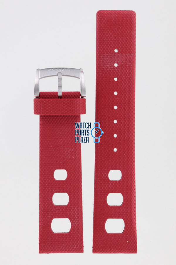 Zodiac ZO2226 Watch Band ZO - 2226 Red Silicone 22 mm Sea Dragon - Watch Plaza