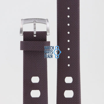 Zodiac ZO2236 Watch Band ZO - 2236 Brown Silicone 22 mm Sea Dragon - Watch Plaza