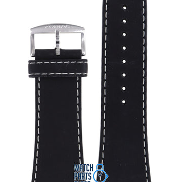 Zodiac ZO2600 Watch Band ZO - 2600 Black Leather 28 mm Renegade - Watch Plaza